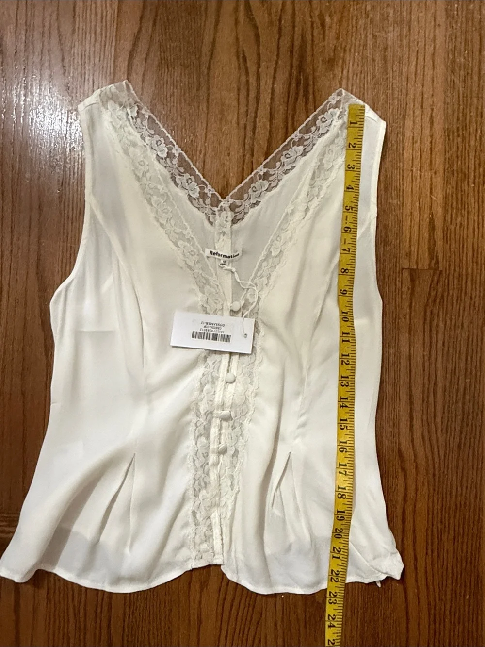 Reformation Cristina Sleeveless Blouse Ivory New - Picture 14 of 15